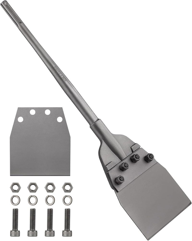 Firecore SDS Max Floor Scraper with Replaceable Blade, 6 Inch Thinset Removal Chisel Bits Scaling Chisel for SDS Max Rotary Hammer Drill, Steel Shovel Bits for Removing Vinyl Flooring VCT Tiles Mortar - Image 1